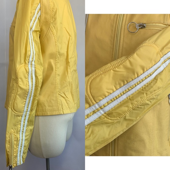 Wilson’s Maxima Mustard Yellow Leather Jacket Sz L - Picture 3 of 13